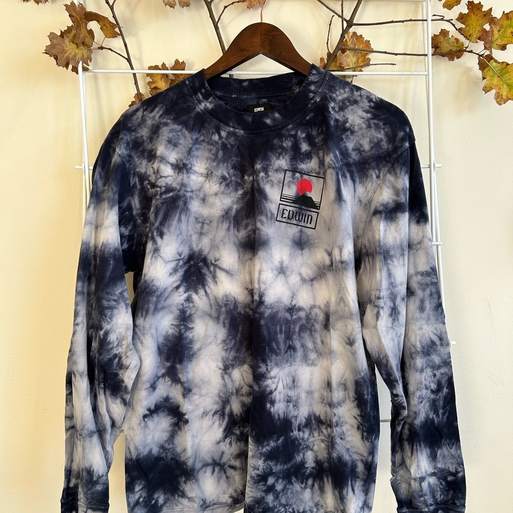 Edwin navy tie dye long sleeve shirt